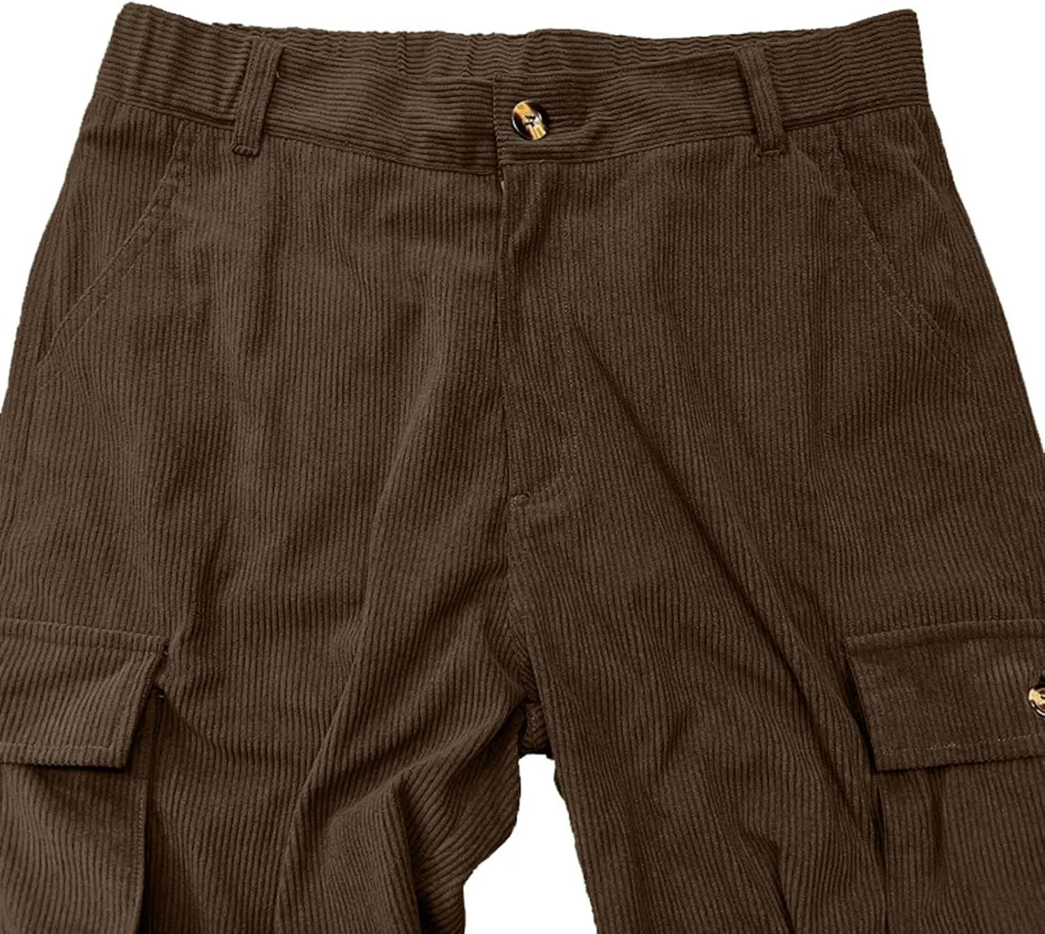 WENKOMG1 Corduroy Cargo Pants for Men Multi Pockets Straight Leg Outdoor Work Pants Retro Style Workwear