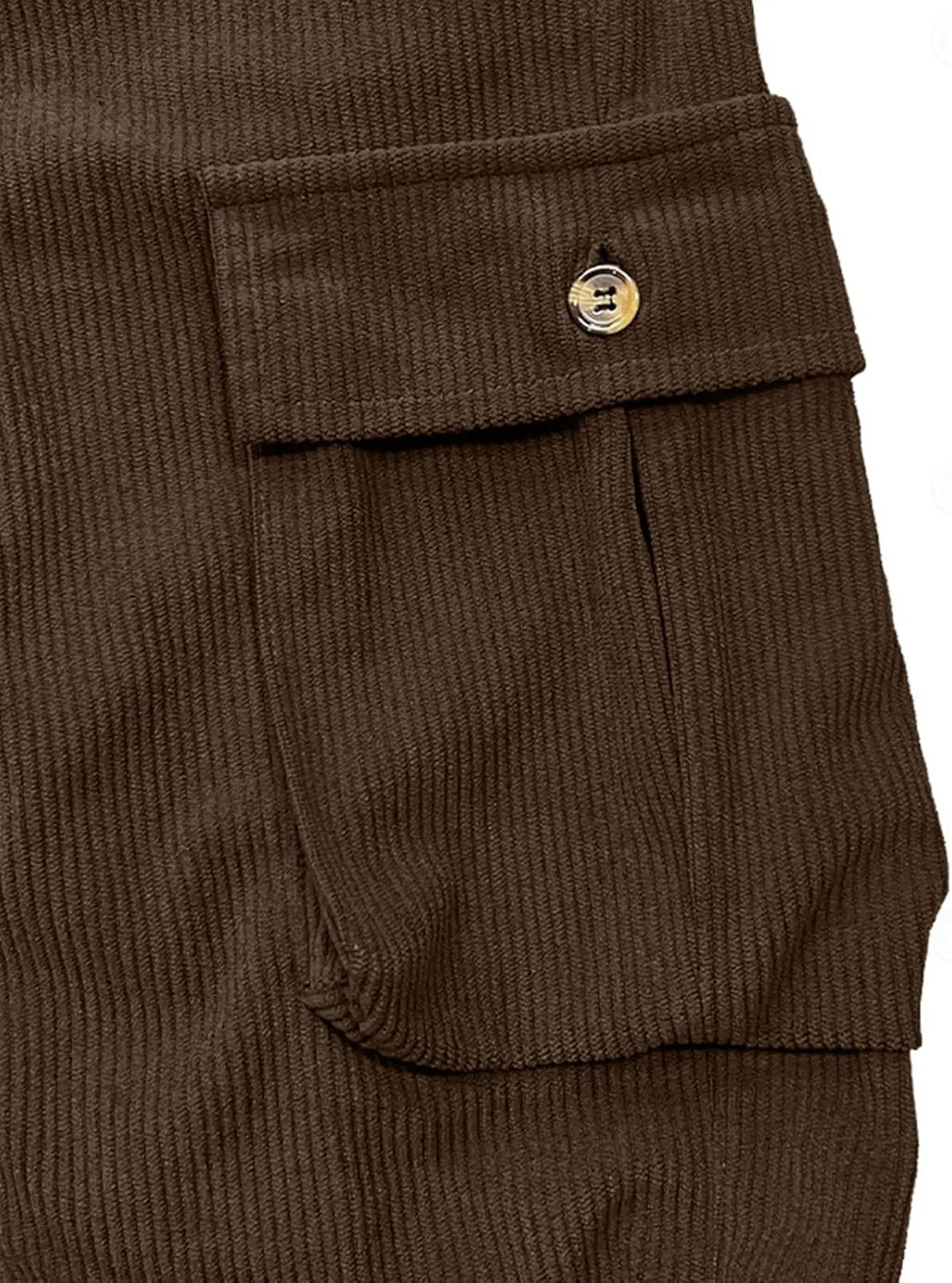WENKOMG1 Corduroy Cargo Pants for Men Multi Pockets Straight Leg Outdoor Work Pants Retro Style Workwear