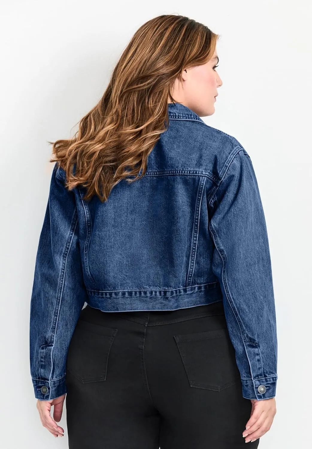 Women's Plus Size Emma Denim Cropped Jacket