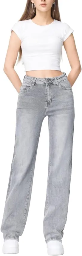 Women's Stretch Jeans Straight Leg Flexibility & Durability