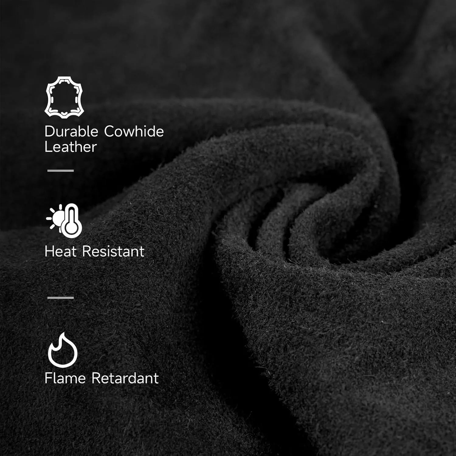 YESWELDER Black Leather Welding Jacket for Men Women, Heavy Duty Welder Jacket, Heat Flame Resistant Welding Coat, L
